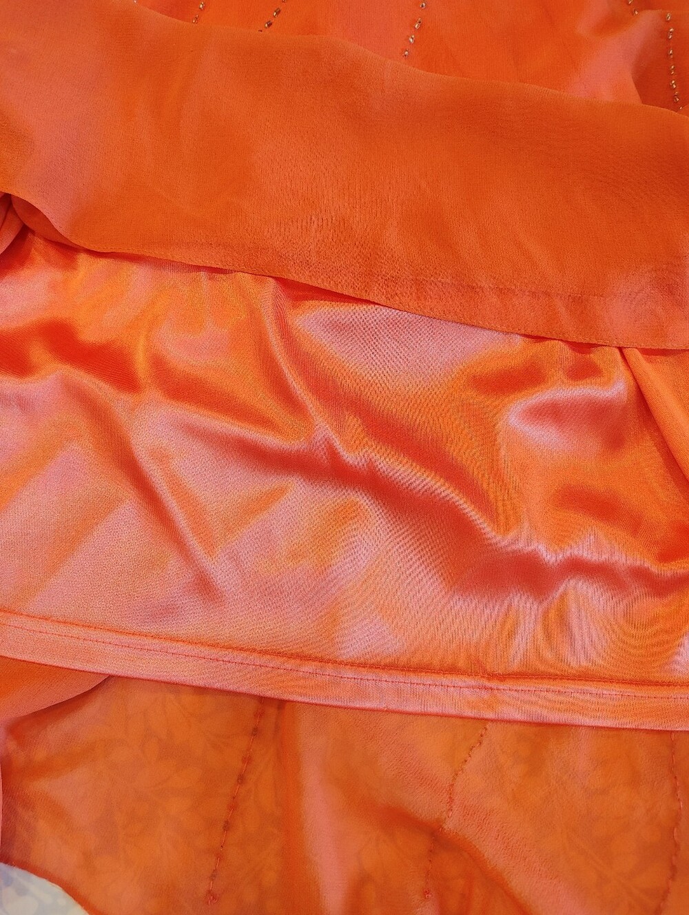VINTAGE SUE WONG SILK BEADED FORMAL DRESS, CORAL 10 - Picture 15 of 16